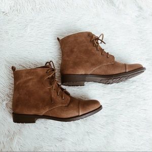 JustFab Brown Captoe Ankle Booties Size US 9